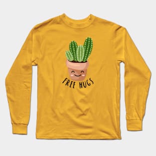 Free Hugs - Happy Cactus design Long Sleeve T-Shirt